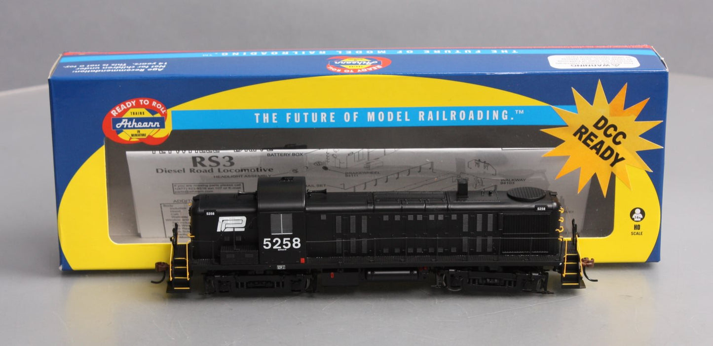 Athearn 96846 HO Penn Central Ready to Run Alco RS3 Diesel Locomotive #5258