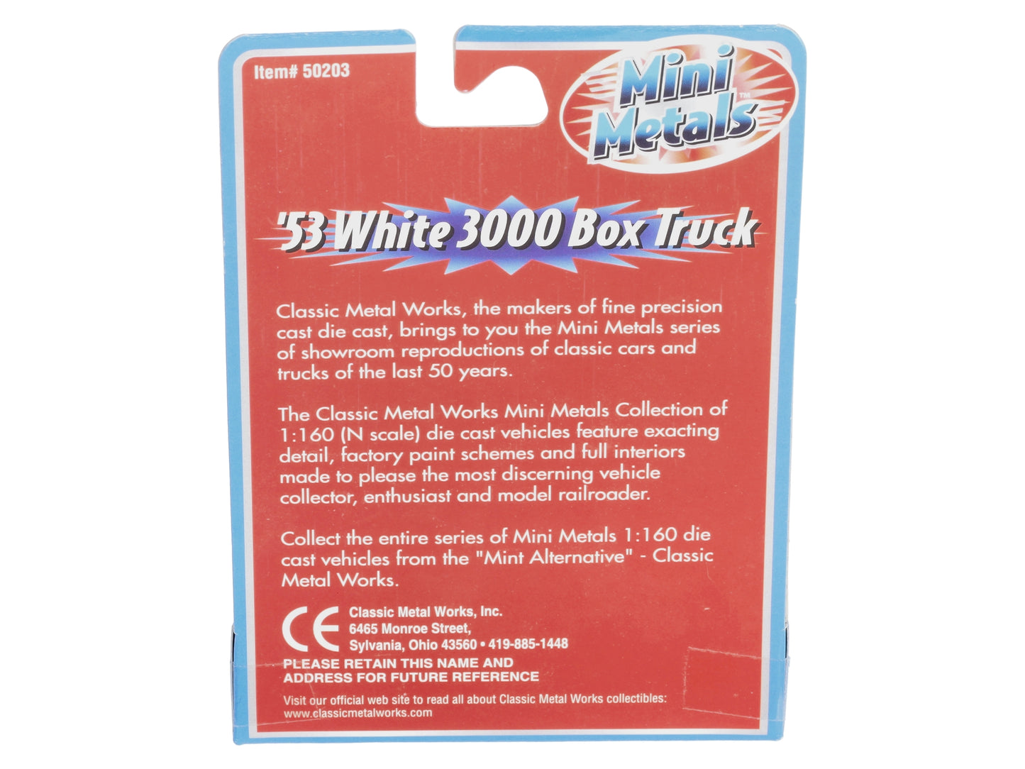 Classic Metal Works 50203 N Mini Metals 1953 White 3000 Box Truck (Pack of 2)