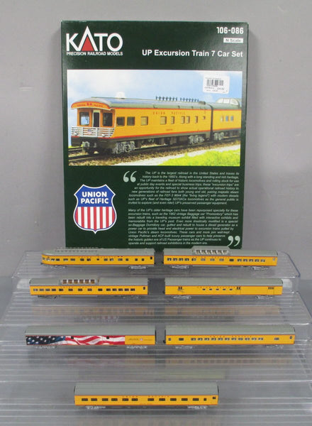 Kato 106-086 N Union Pacific Excursion N Gauge Train Set (Set of 7)