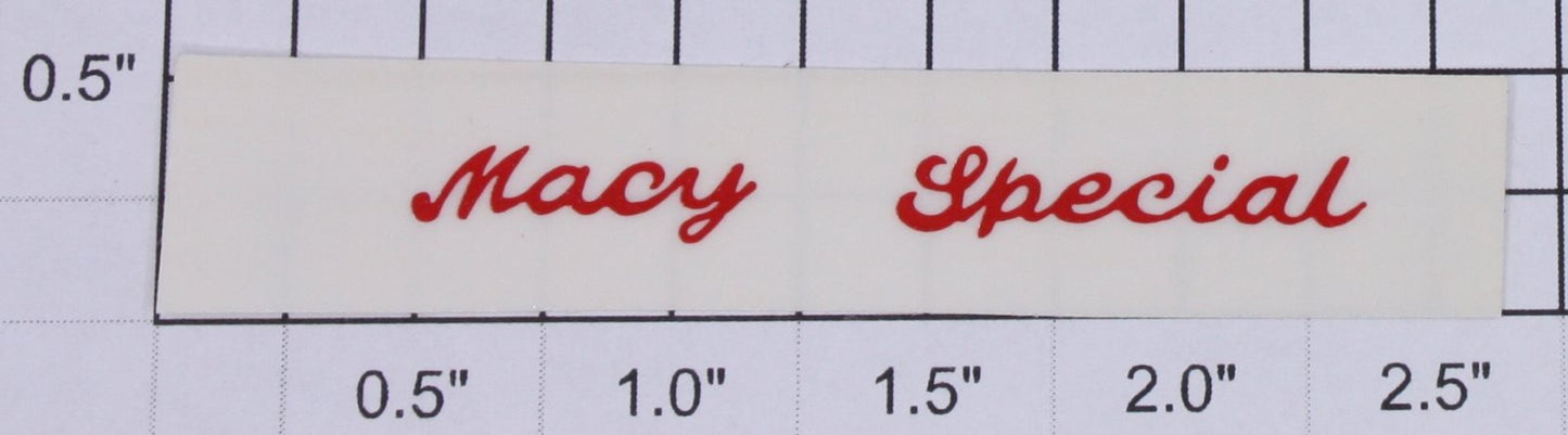 Lionel 252-10 Red Lettering "Macy Special" Decal