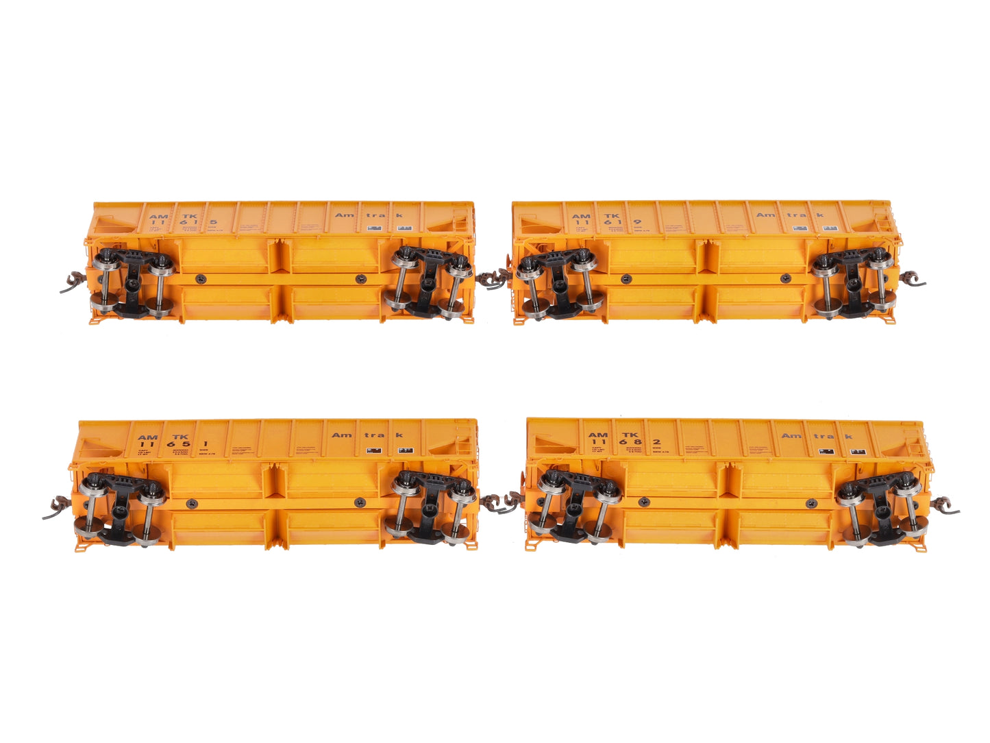 Athearn 76415 120 HO Scale Amtrak 40' Outside Braced Ballast Hoppers 4-Pack