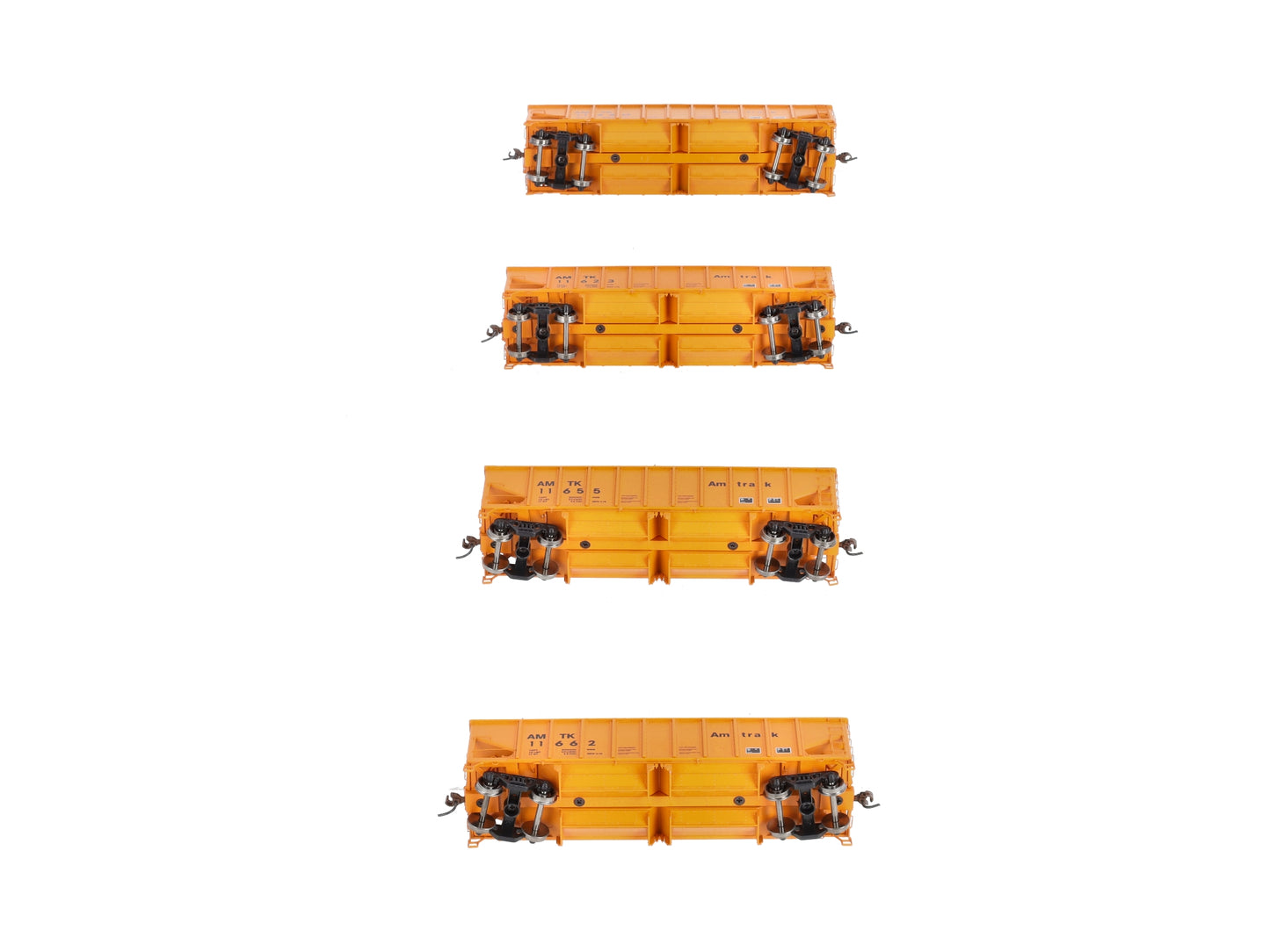 Athearn 76414 HO Scale Amtrak 40' Outside Braced Ballast Hoppers 4-Pack