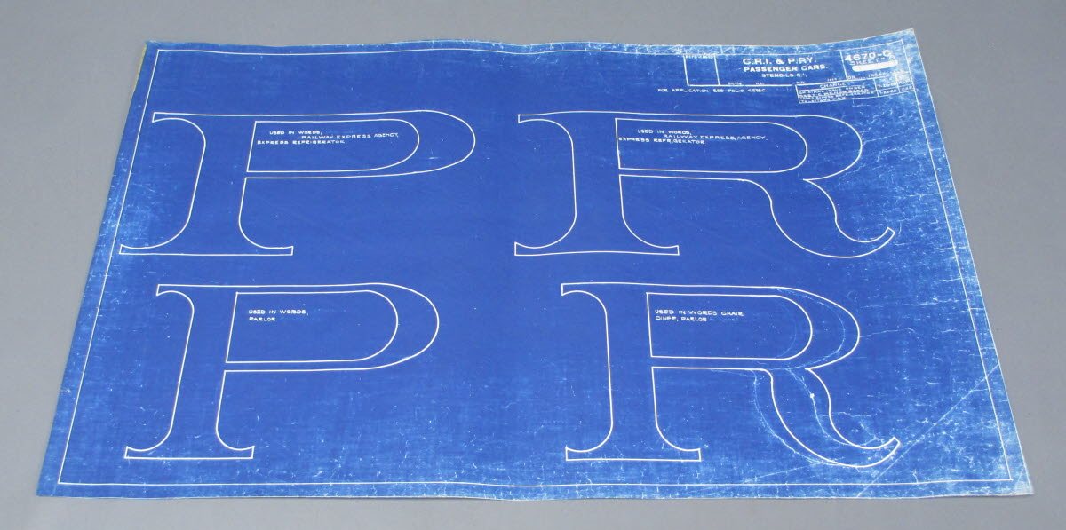 1928 Rock Island Lines Passenger Cars Stencils 5' Blueprint VG