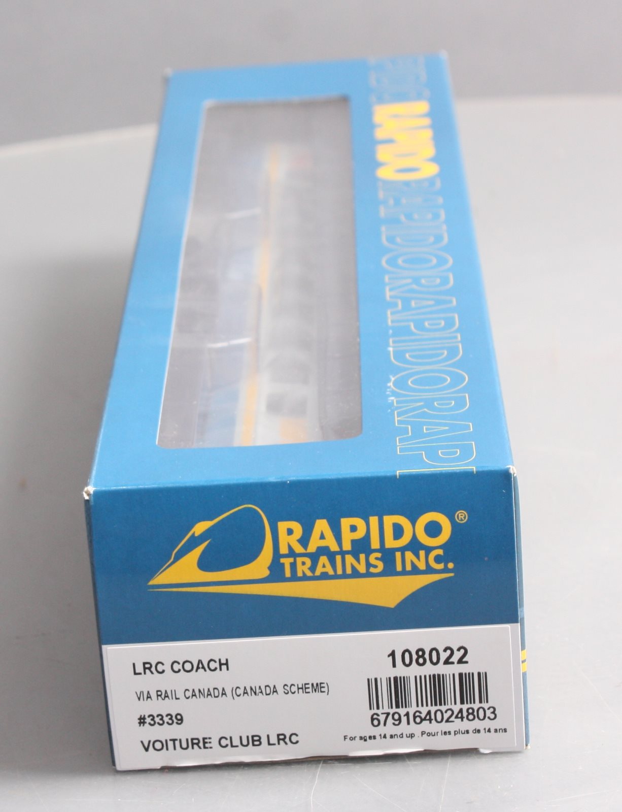 Rapido Trains 108022 HO VIA Rail Canada Streamlined LRC Coach #3339