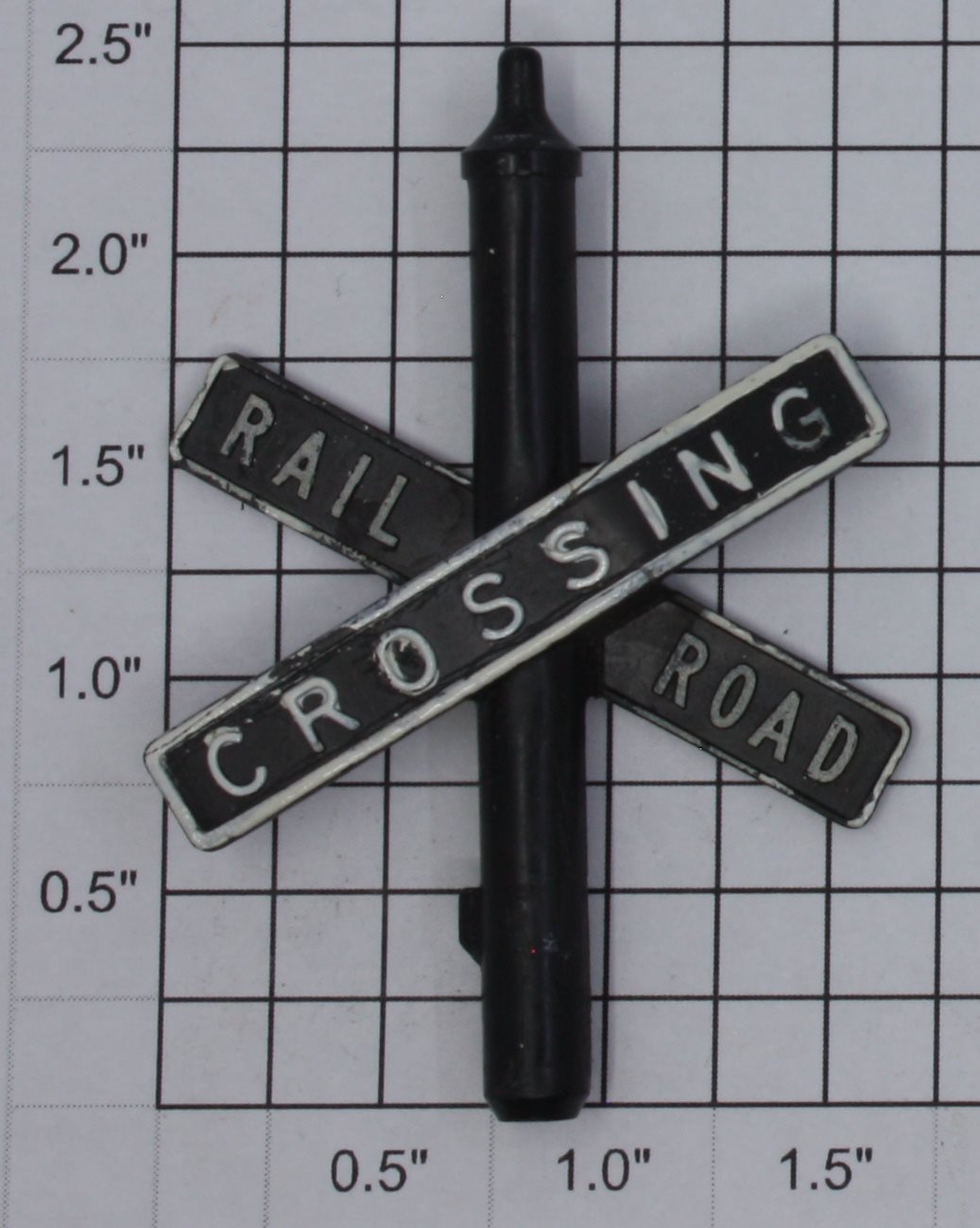 Lionel 262-10 Black Crossbuck Railroad Crossing Sign with White Lettering