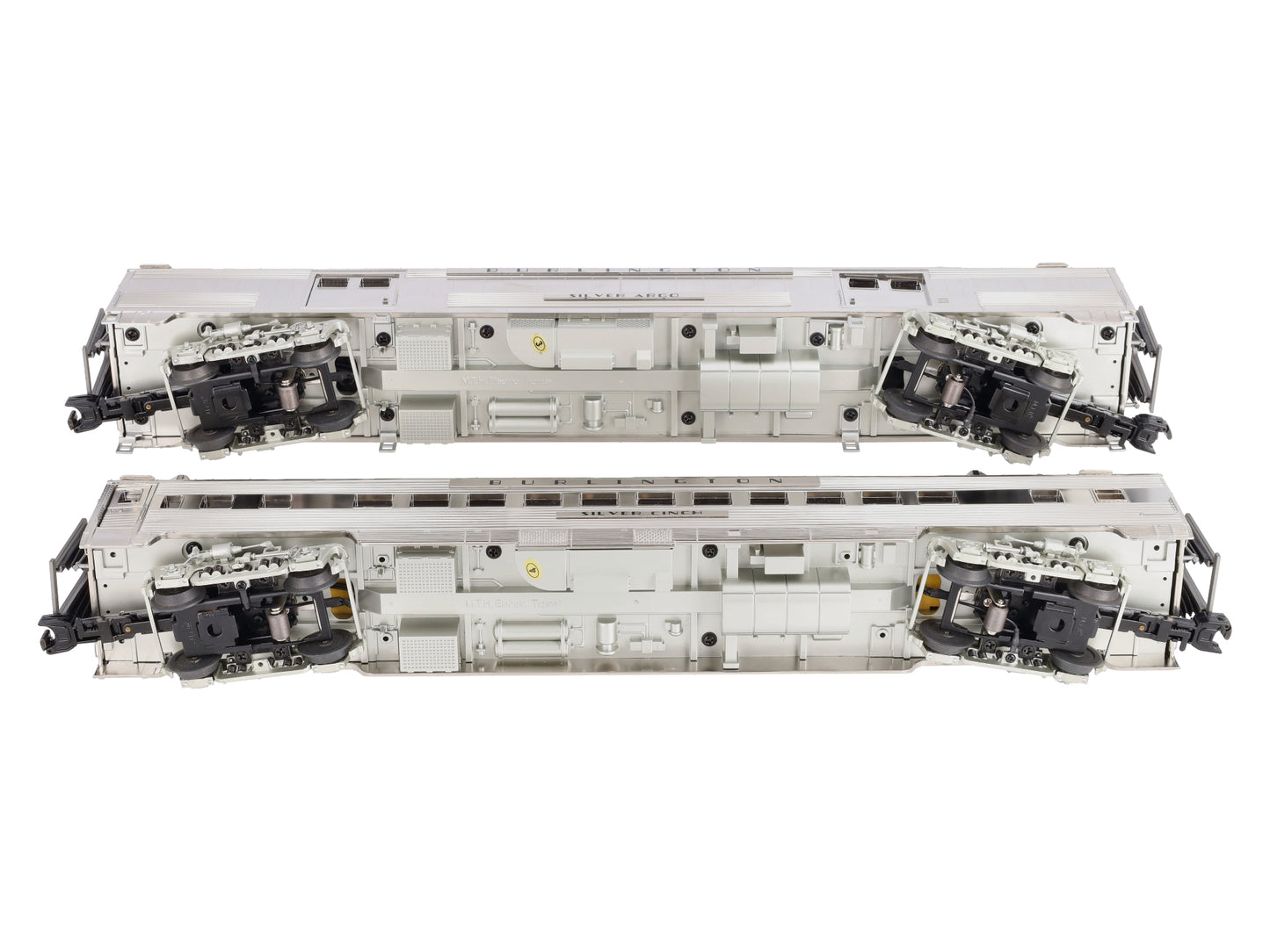 MTH 20-69133 O Burlington 70’ Streamlined Baggage/Coach Passenger Set (Set of 2)