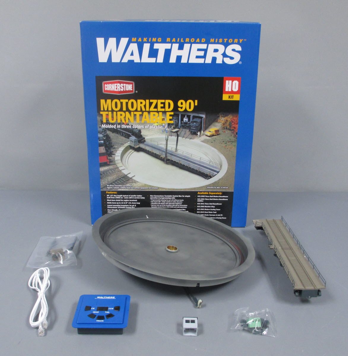HO Scale Walthers Cornerstone 933-2860 Motorized 90' Turntable Kit