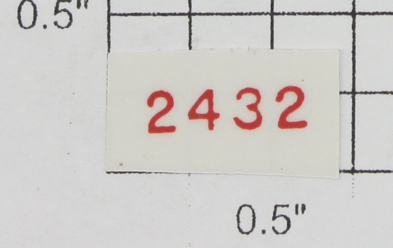 Lionel 2432-2 Red Lettering "2432" Lionel Lines Clifton Sticker Decal