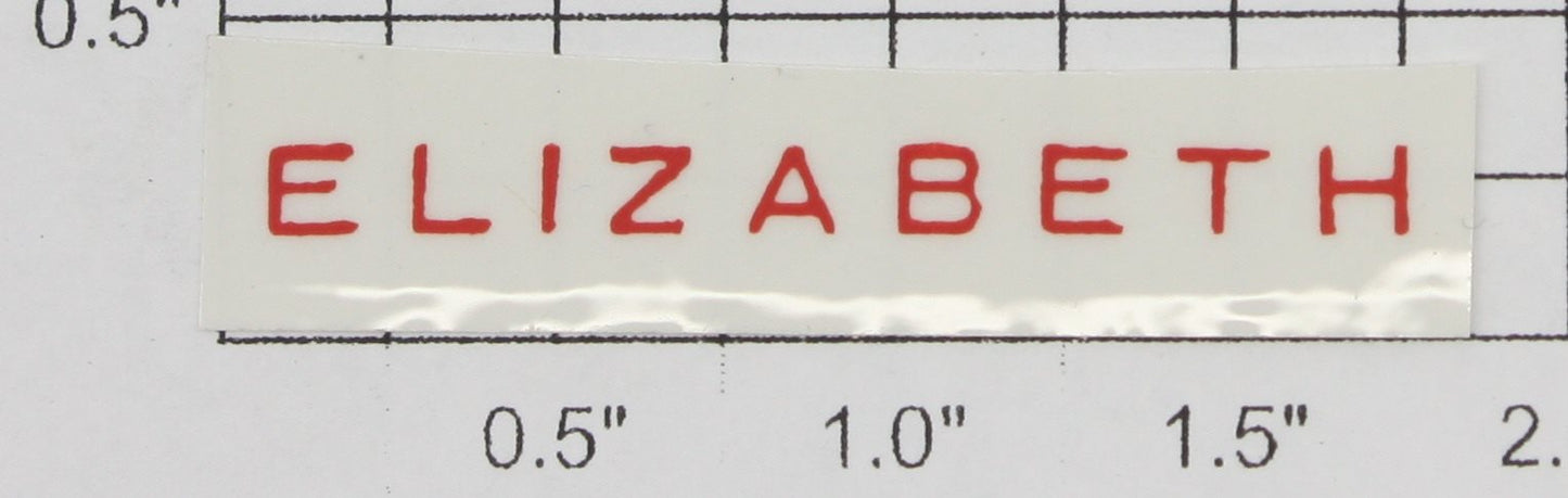 Lionel 2435-2 Red Lettering "Elizabeth" #2435 Lionel Lines Sticker Decal