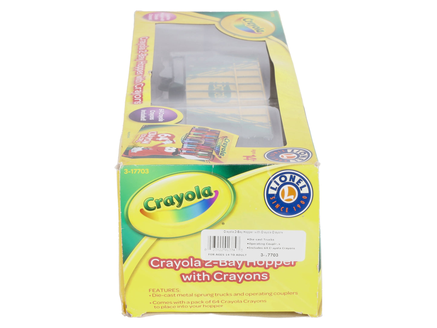 Lionel 3-17703 O Gauge Crayola 2-Bay LionScale Hopper with Crayons