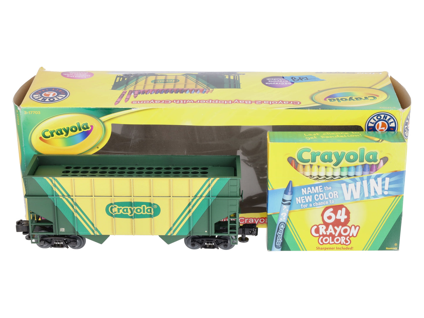 Lionel 3-17703 O Gauge Crayola 2-Bay LionScale Hopper with Crayons