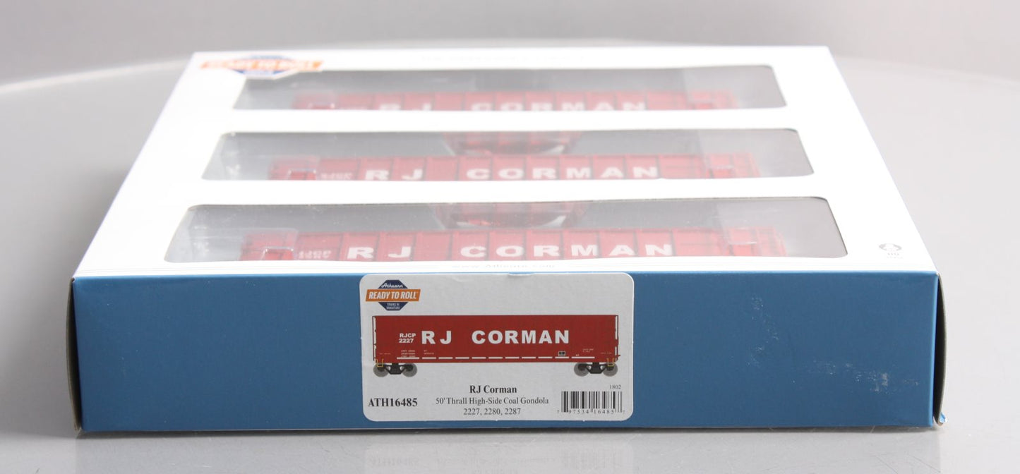 Athearn 16485 HO RJ Corman Ready-to-Run Thrall High Side Gondola #2 (Pack of 3)