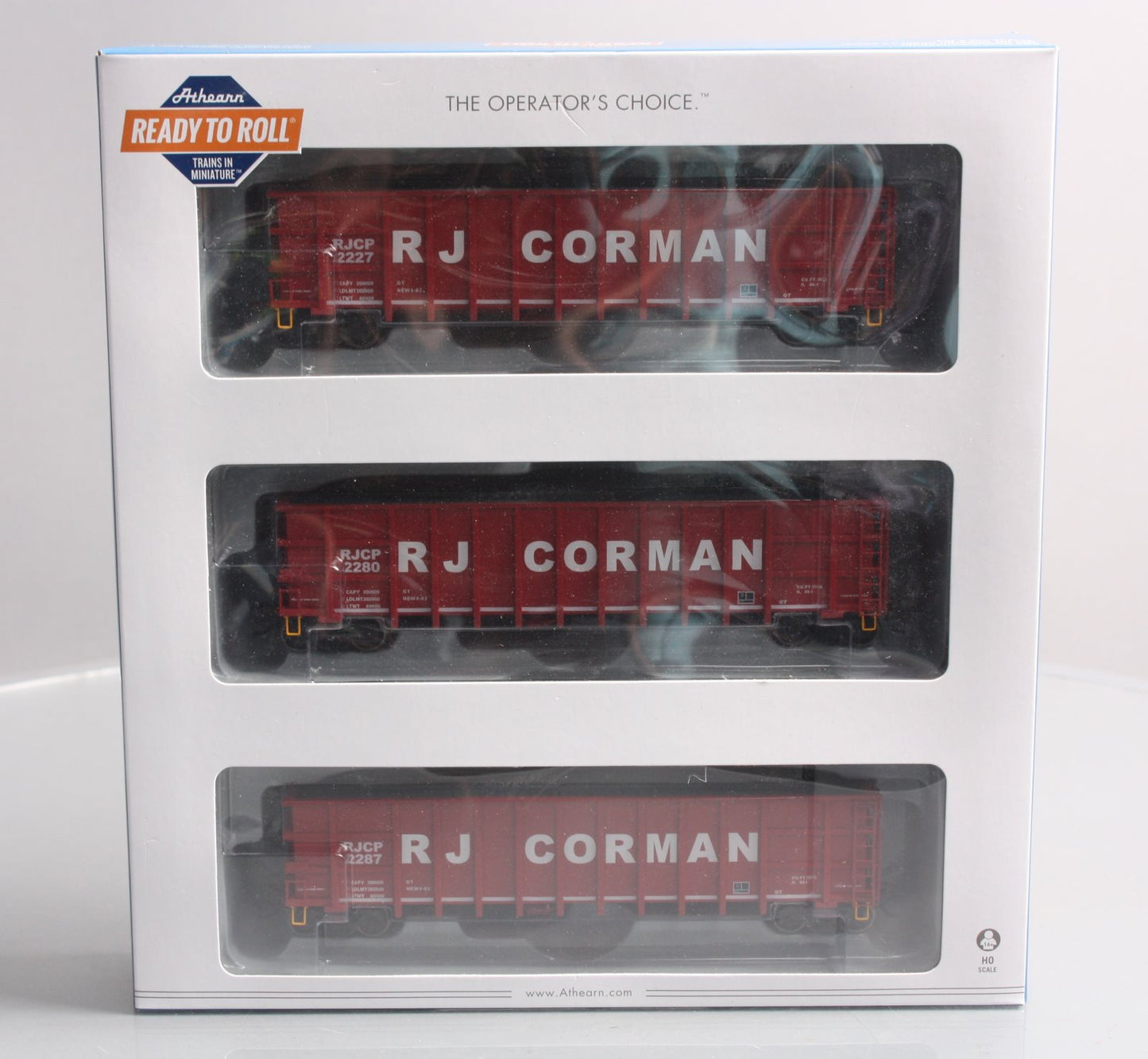 Athearn 16485 HO RJ Corman Ready-to-Run Thrall High Side Gondola #2 (Pack of 3)