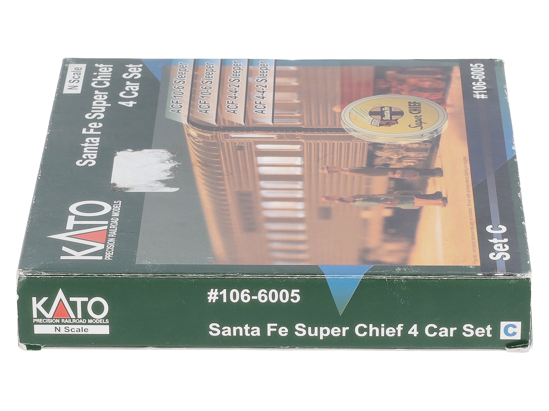 Kato 106-6005 N Scale Santa Fe Super Chief Passenger Cars - Set C (Set of 4)