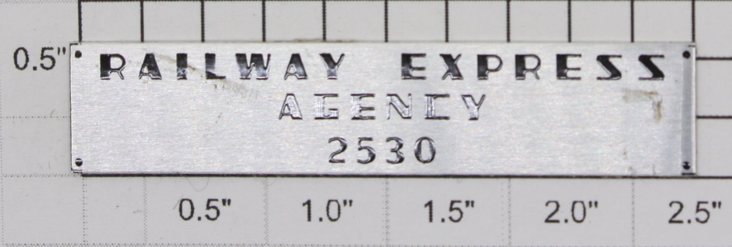 Lionel 2530-5 "Railway Express Agency 2530" Adhesive Plate