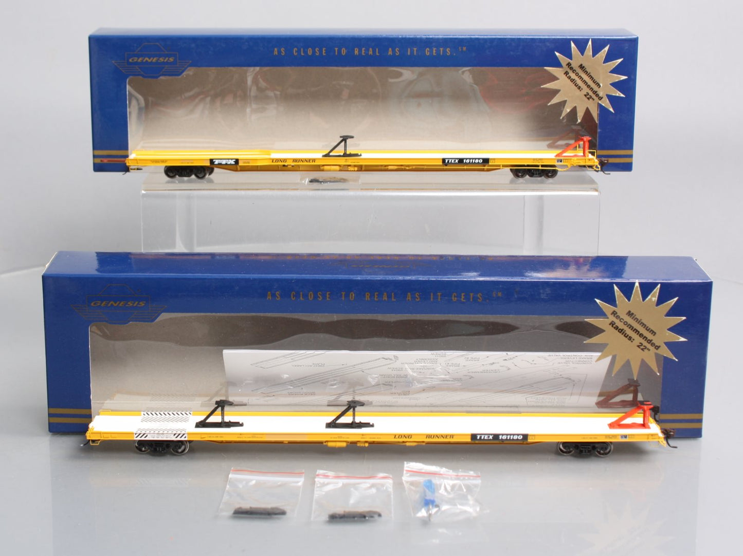 Athearn G29551 HO Scale TTX/TTEX F89F 89' Flat Cars #161180 (Set of 2)