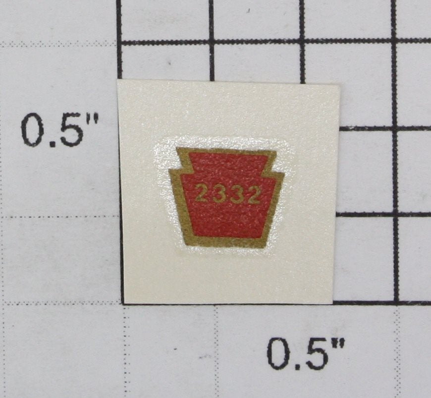 Lionel 2332-17 PRR Keystone "2332" Nose Water Soluble Decal