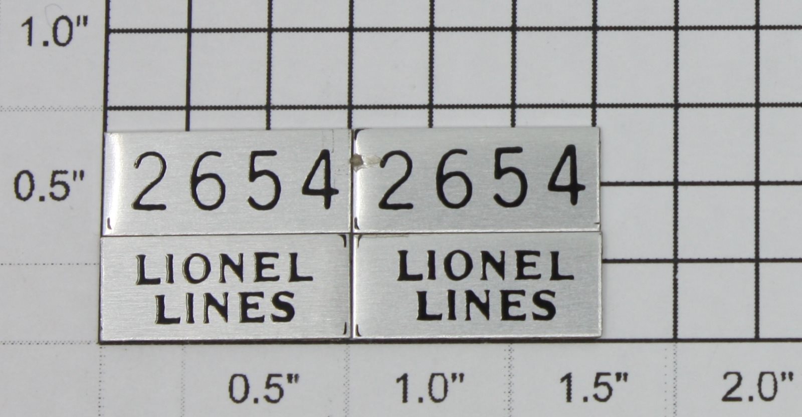 Lionel 2654-5 Lionel Lines #2654 Adhesive Number and Name Plates (Set ...