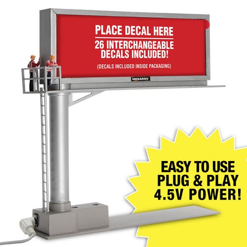 Menards 279-3693 O Scale Backlit Lighted Billboard