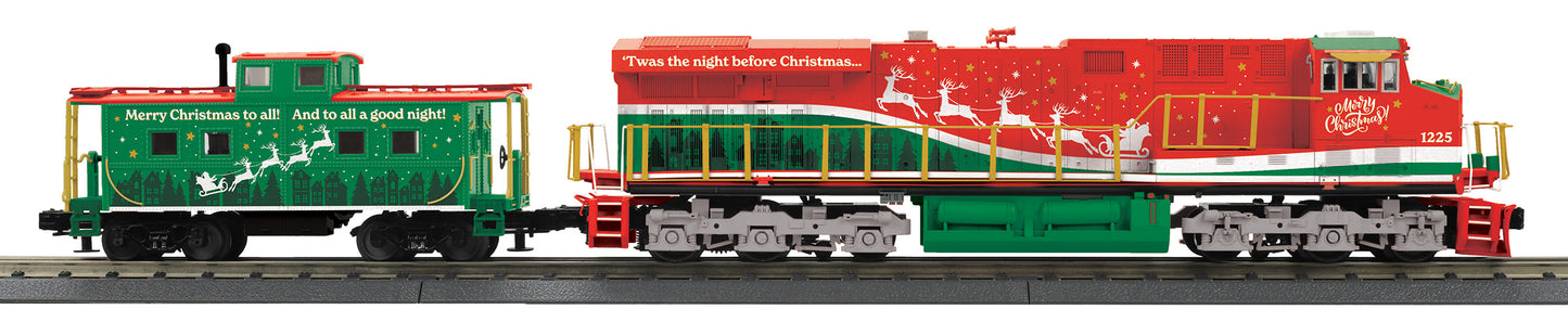 MTH 30-20974-1 O Christmas ES44AC Imperial Diesel Loco & Caboose Set w/ Sound