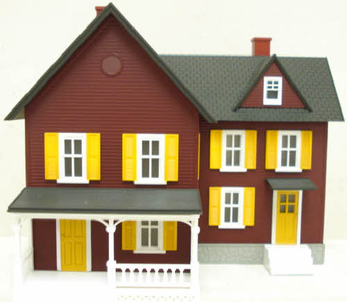 MTH 30-90253 Farm House - Maroon w/ Yellow Shutters