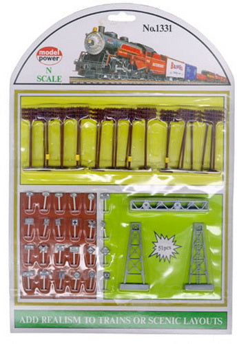 Model Power 1331 N Tracksider Assortment Accesory (Pack of 51)