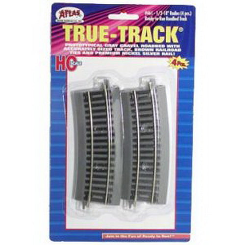 Atlas 0461 HO Code 83 Nickel Silver Half 18" Curved True-Track (Pack of 4)