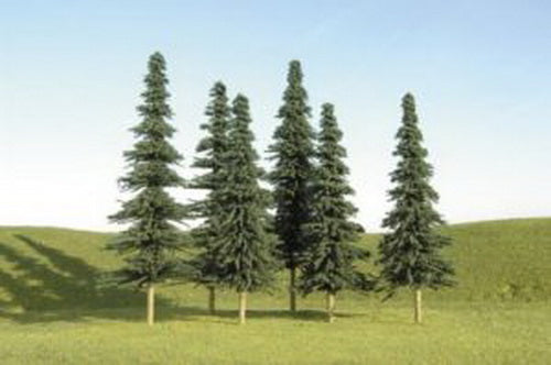 Bachmann 32004 HO Scene Scapes 5"-6" Spruce Trees (Pack of 6)