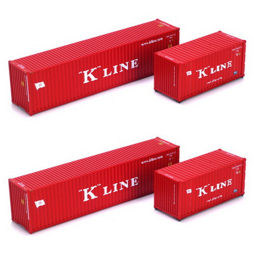 Athearn 27878 HO RTR 20' & 40' Containers, K-Line