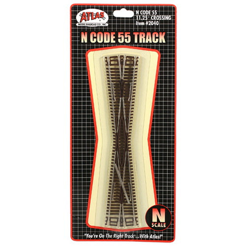 Atlas 2040 N Code 55 Nickel Silver 11-1/4" Degree Crossing Track