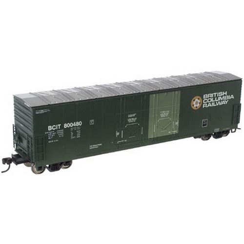 Atlas 50000037 N Scale BC Rail 53' Plugdoor Boxcar #800520