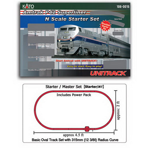 Kato 106-0015 Amtrak P42 Superliner N Gauge Diesel Starter Train Set –  Trainz