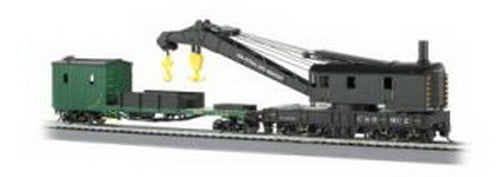 Bachmann 16122 HO Chesapeake and Ohio 250-Ton Steam Crane Car and Boom Tender