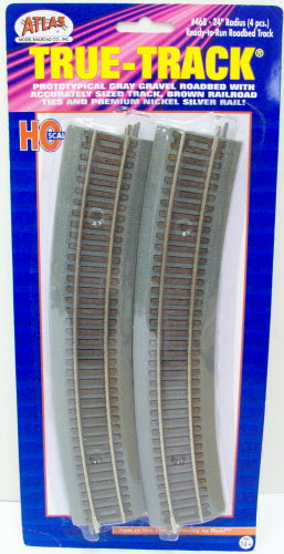 Atlas 0468 HO Read-to-Run Code 83 Silver Rail 24" Radius Curved True-Track