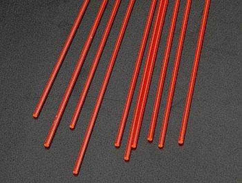 Plastruct 90271 1/16" x 10" Fluorescent Red Acryic Round Rod (Pack of 10)