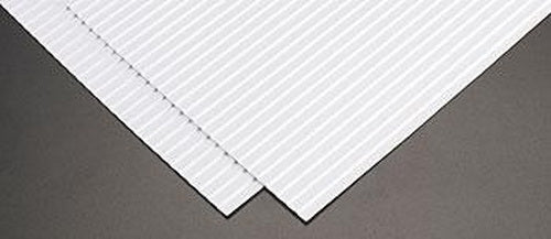 Plastruct 91522 1:16 11" x .020" x 7" Corrugated Siding Sheet (Pack of 2)