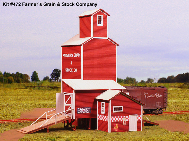 American Model Builders 472 Laser Art Farmer's Grain Stock Building O Scale Kit