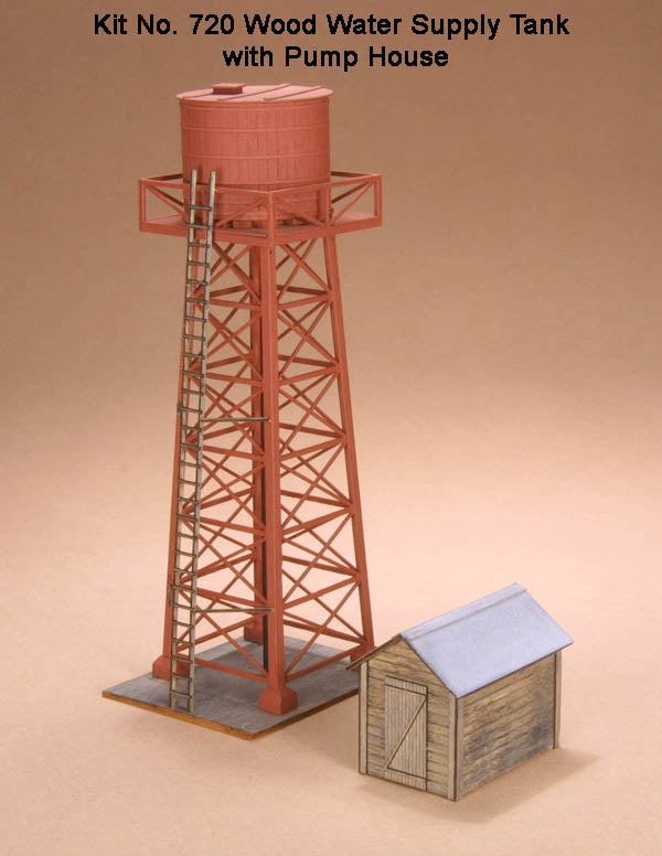 American Model Builders 720 HO Scale Laser Art Scale Wood Water Supply Tank Kit