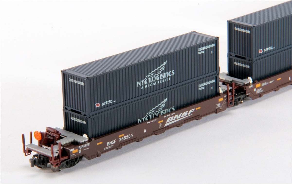 Kato 106-6152 N BNSF Gunderson 5-Unit Stack Car w/40' NYK Containers #238365