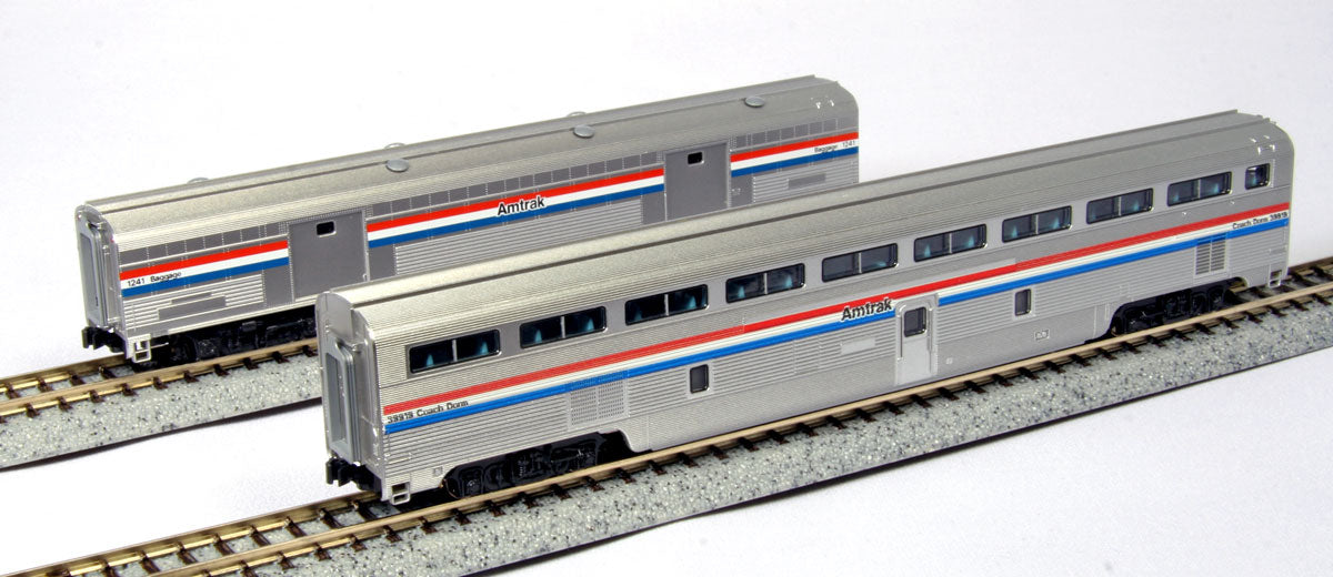 Kato 106-7122 N Amtrak Phase lll Step Down Coach & Baggage Car (Set of 2)