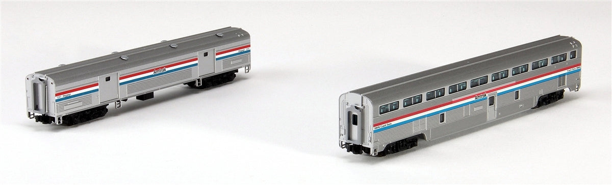 Kato 106-7122 N Amtrak Phase lll Step Down Coach & Baggage Car (Set of 2)