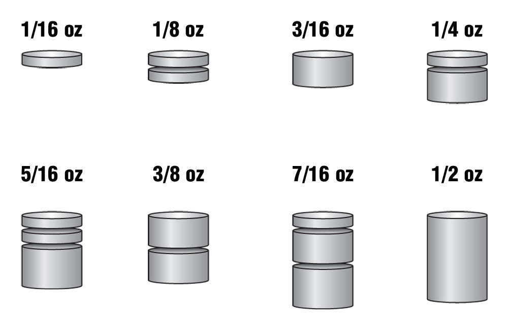 tungsten weights cylinders weights in assorted