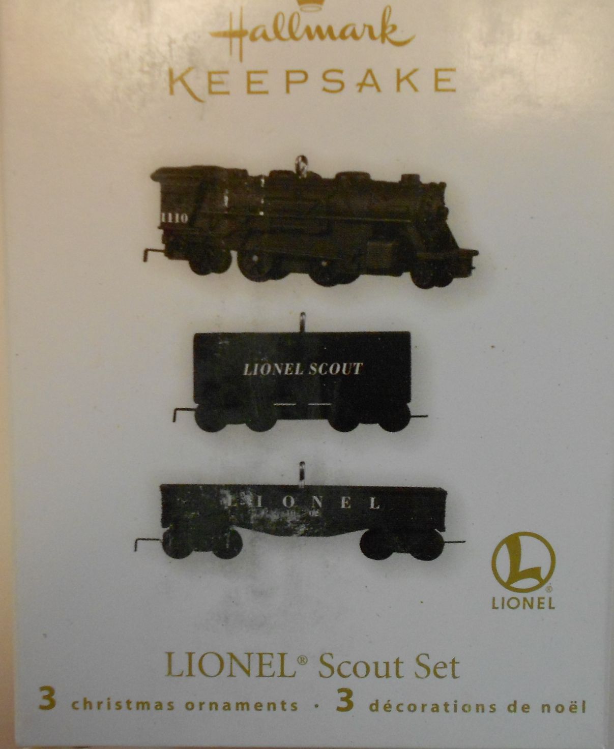 Hallmark QXM9036 Miniature Lionel Scout Set Christmas Ornament (Set of 3)