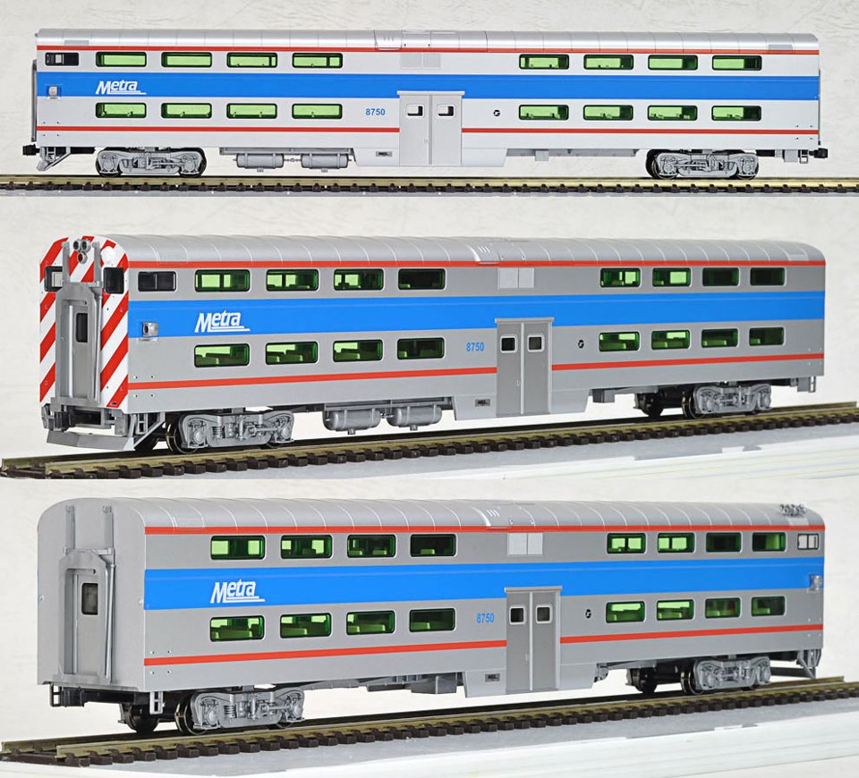 Kato 35-6025 HO Chicago Metra Bi-Level Cab-Coach #8750