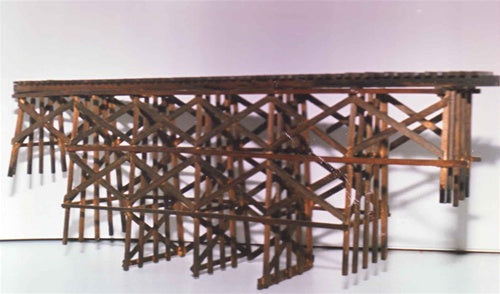 JV Models 1014 N Scale Straight Timber Trestle Bridge