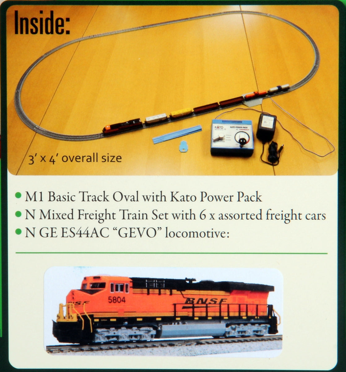 Kato 106-0024 BNSF Wedge GE ES44AC GEVO N Gauge Diesel Freight Train Set