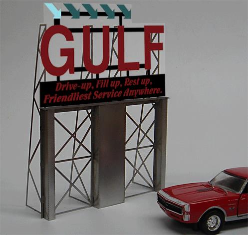 Miller Engineering 8181 HO/O Gulf Gas Animated Roadside Billboard