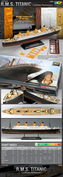 1:1000 Academy R.m.s. Titanic Mcp (multi Color Parts) Plastic Model Kit :  : Toys