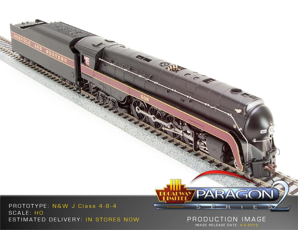 Broadway Limited 2554 HO Norfolk & Western Class J 4-8-4 Paragon2™ #608