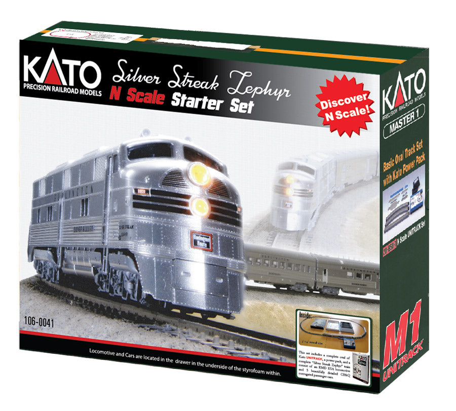 Kato 106-0041 Silver Streak Zephyr N Gauge Diesel Starter Train Set